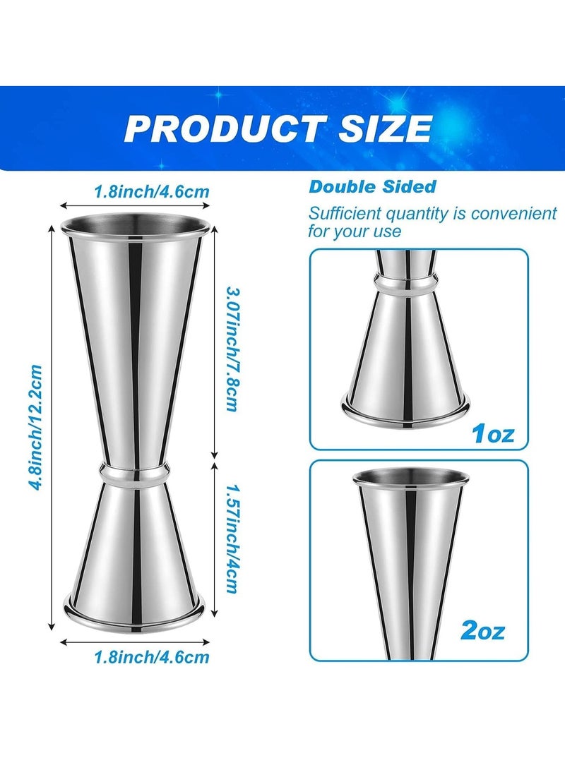 Jigger for Bartending Double Cocktail Japanese Jigger 2 oz 1 oz 304 Stainless Steel Shot Glass Measuring Cup for Home Bar Drink Kitchen Bartender Tools Supplies Cup Shot Measure Double Jigger 4 Pcs