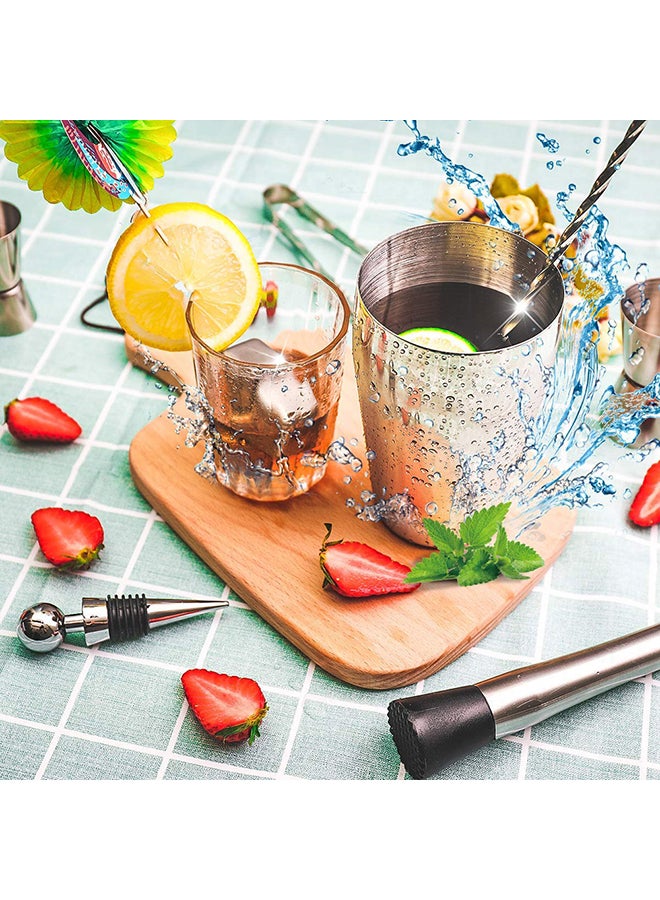 22-Piece Bar Cocktail Set Silver/Black/Blue