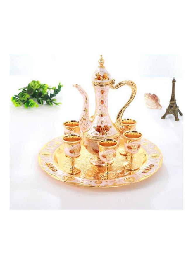 European High-End Vintage Wine Set Gold/Light Pink