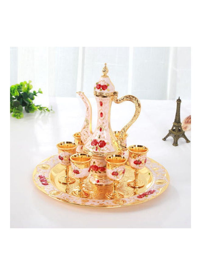 European High-End Vintage Wine Set Gold/Light Pink/Red