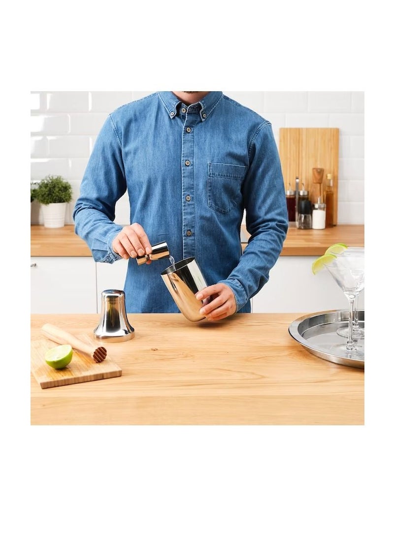 3-piece bar set, stainless steel/wood
