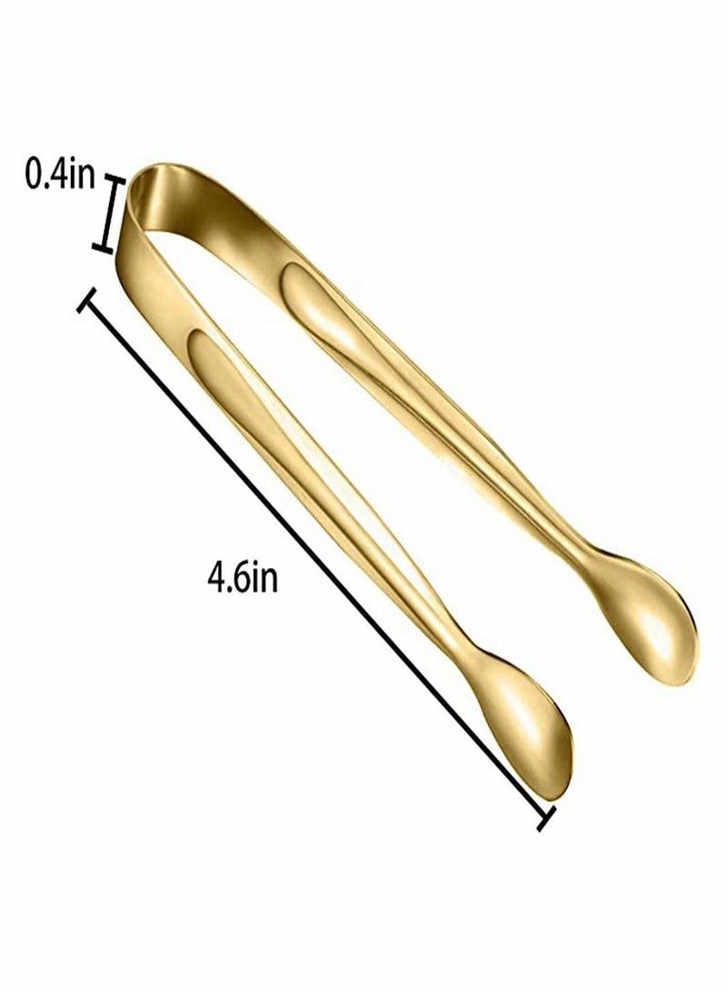 10-Piece Stainless Steel Food Tongs, Rock Candy Tongs Small Square Tea Party Coffee Bar Kitchen Tongs