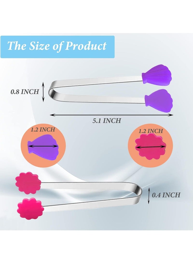 6PCS Silicone Mini Tongs, 5Inch Hand Shape Food Colourful Small Kids Kitchen Tongs for Serving Food, Ice Cube, Fruits, Sugar, Barbecue