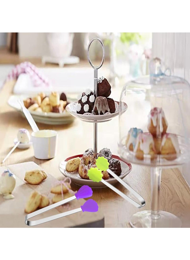 6PCS Silicone Mini Tongs, 5Inch Hand Shape Food Colourful Small Kids Kitchen Tongs for Serving Food, Ice Cube, Fruits, Sugar, Barbecue