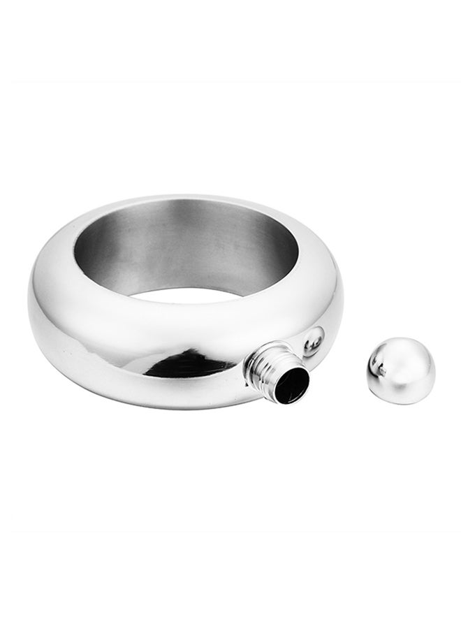 Portable Bracelet Stainless Steel Bangle Wine Pot Flask Silver 12x4x12centimeter