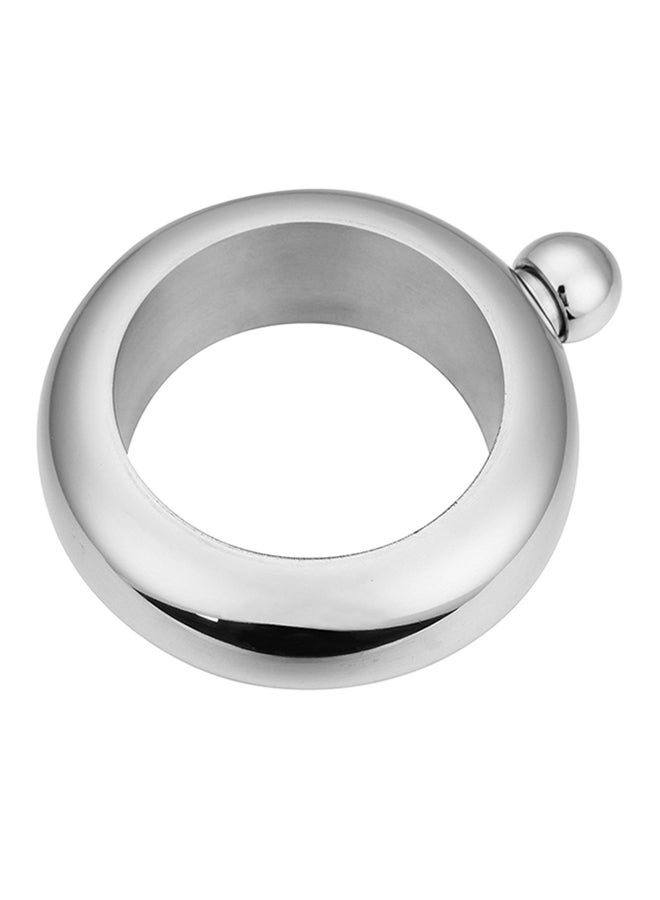 Portable Bracelet Stainless Steel Bangle Wine Pot Flask Silver 12x4x12centimeter