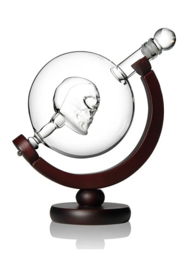 Whiskey Decanter,800ml Crafted Glass Globe Decanter Set with 2 Shot Glasses 75ml