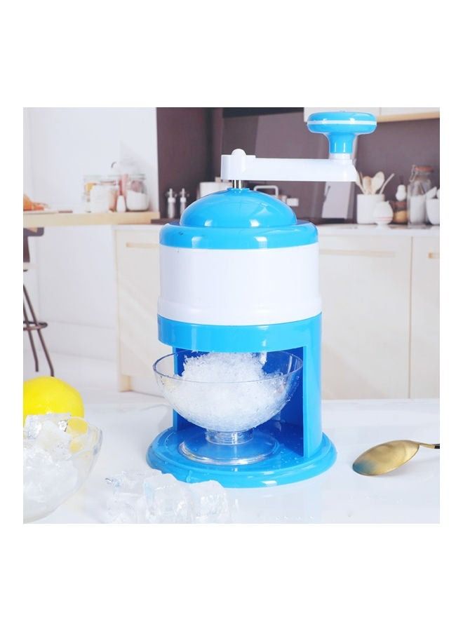 Large Capacity Plastic Manual Ice Shaver Machine Blue/White