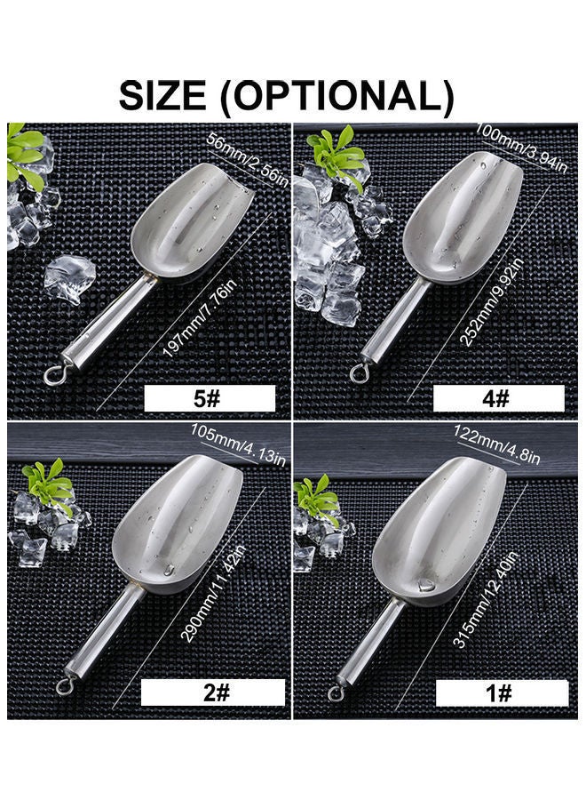 Ice Cube Shovel One-Piece Cast 304 Stainless Steel With Rust Proof Silver 29*7.2*10.5cm