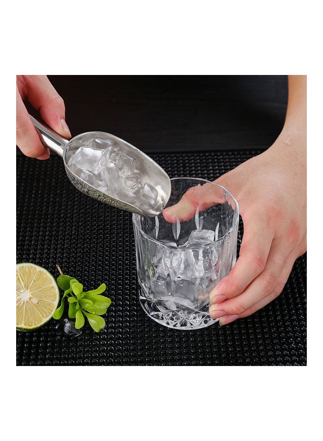 Handy Ice Cube Shovel One-Piece With Cast 304 Stainless Steel Utility Scoop Silver 25.2*5*10cm