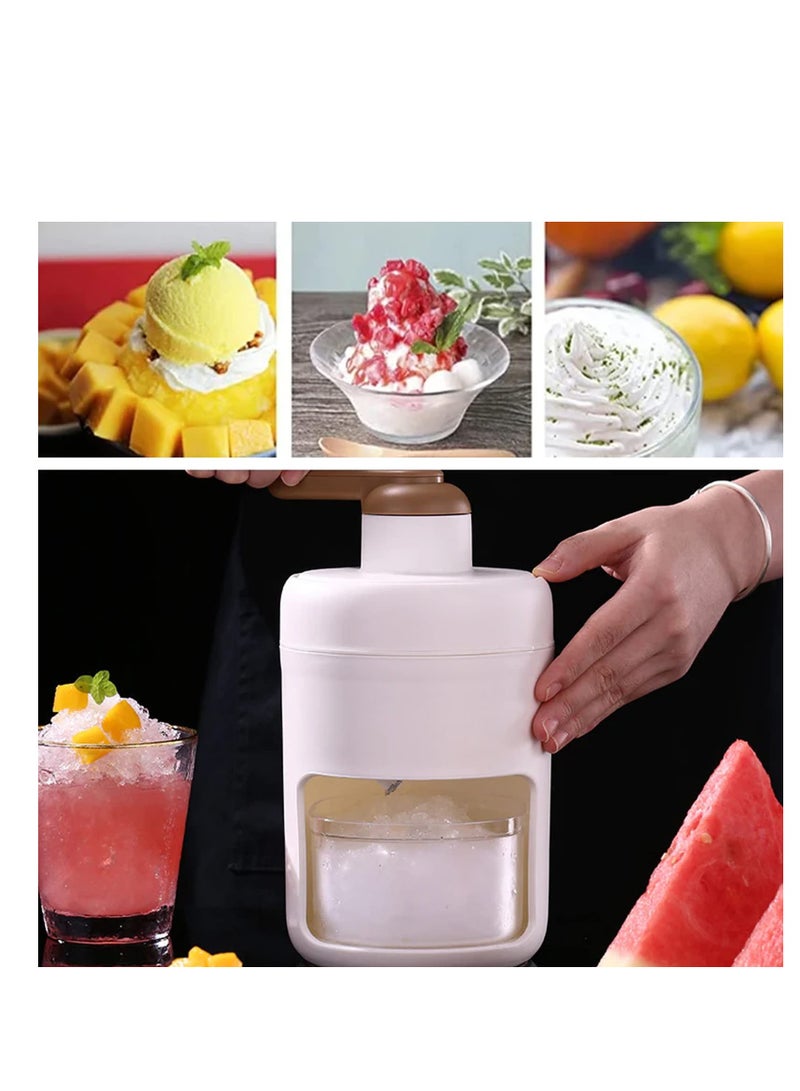 Shaved Ice Machine,Portable Ice Crusher Snow Cone Machine with Ice Cube Tray,Manual Ice Crusher Machine for Home,BPA Free Ice Shaver, Snow Cone Machine