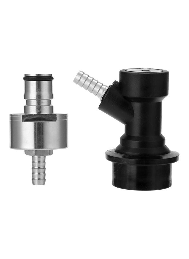 Beer Brewing Carbonation Cap With Barb Ball Lock Black/Silver