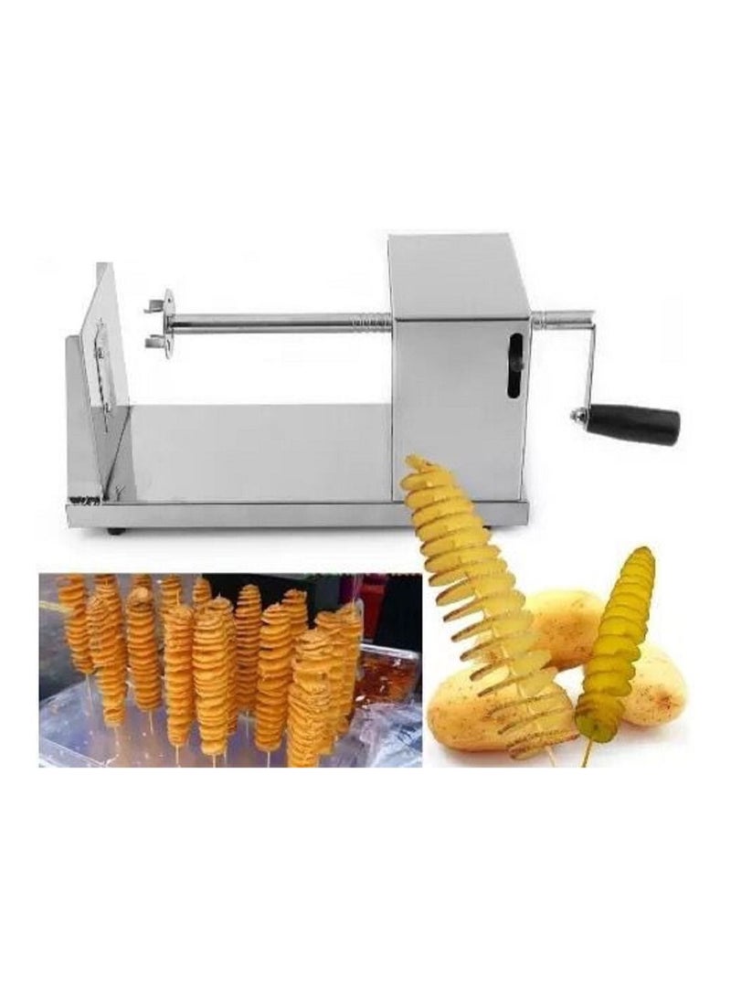 Stainless Steel Spiral Potato Cutter - Potato Tower Machine for Tornado Chips, Fruits, Cucumbers, Carrots, and More