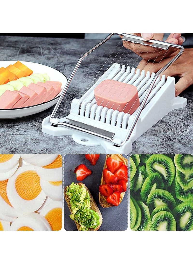 Spam Slicer and Spam Musubi Mold, Kitchen Slicer with Pressing Rice Ball Mold Sushi Making Tool, Hot Dog Slicer Bun Slicer for Kitchen Restaurant Home 3 Pcs