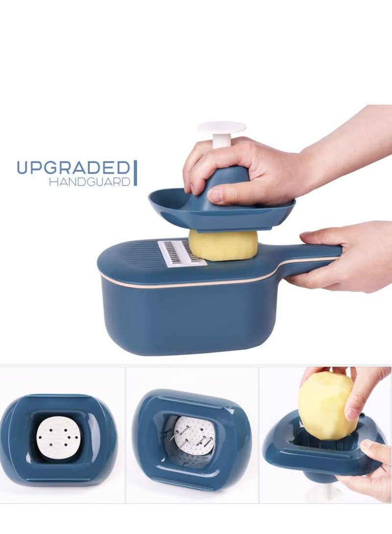 Multifunction Slicer Veggie Dicers Food Choppers Cutter with 4 Replaceable Blades and Container Steeless Vegetable Slicer for Carrot Potato Vegetables