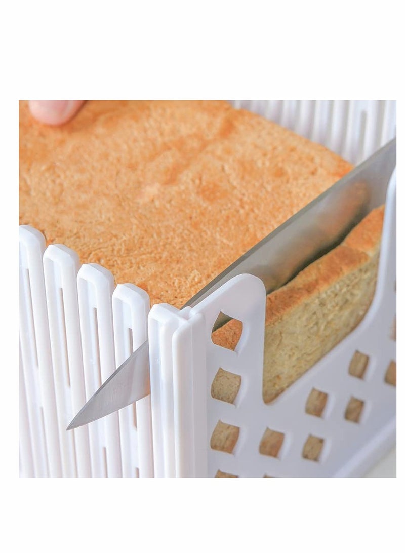 Bread Slicer for Homemade Bread, Adjustable Toast Slicing Guide, Slices Evenly Loaf Cutting Guide, Foldable Sandwich Bagel Cutter Machine, 1 Pcs