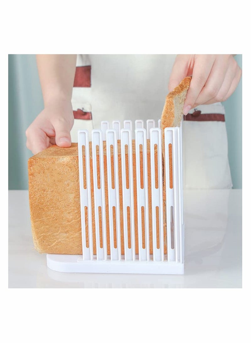 Bread Slicer for Homemade Bread, Adjustable Toast Slicing Guide, Slices Evenly Loaf Cutting Guide, Foldable Sandwich Bagel Cutter Machine, 1 Pcs