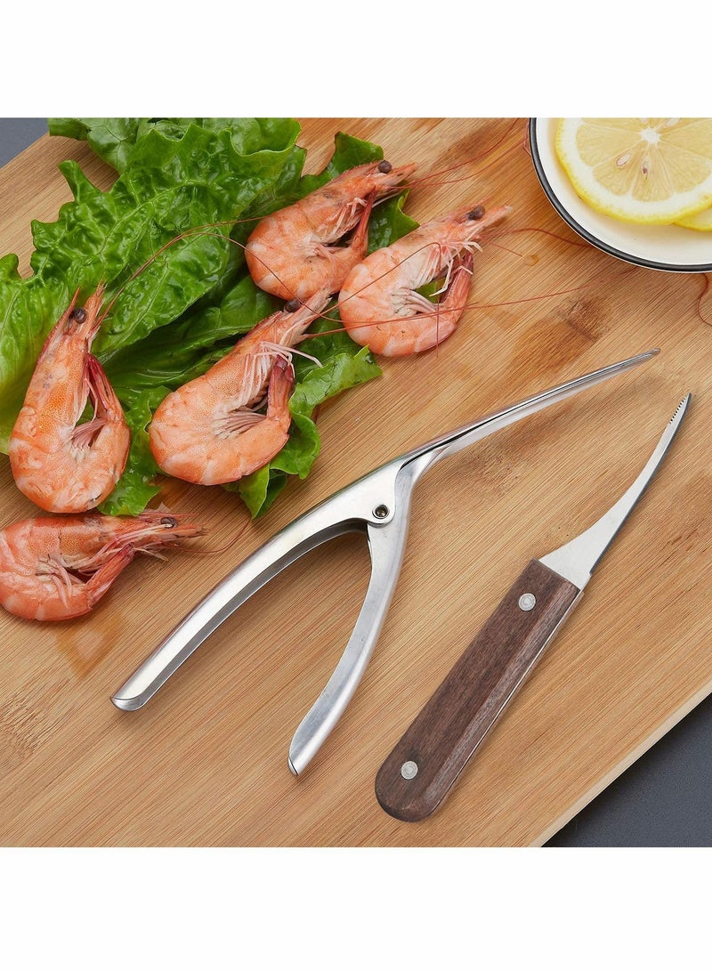 Shrimp Deveiner Tool and Peelers - 304 Stainless Steel 2Pcs Cleaner Knife Prawn Peeler Kitchen Tools for Devein