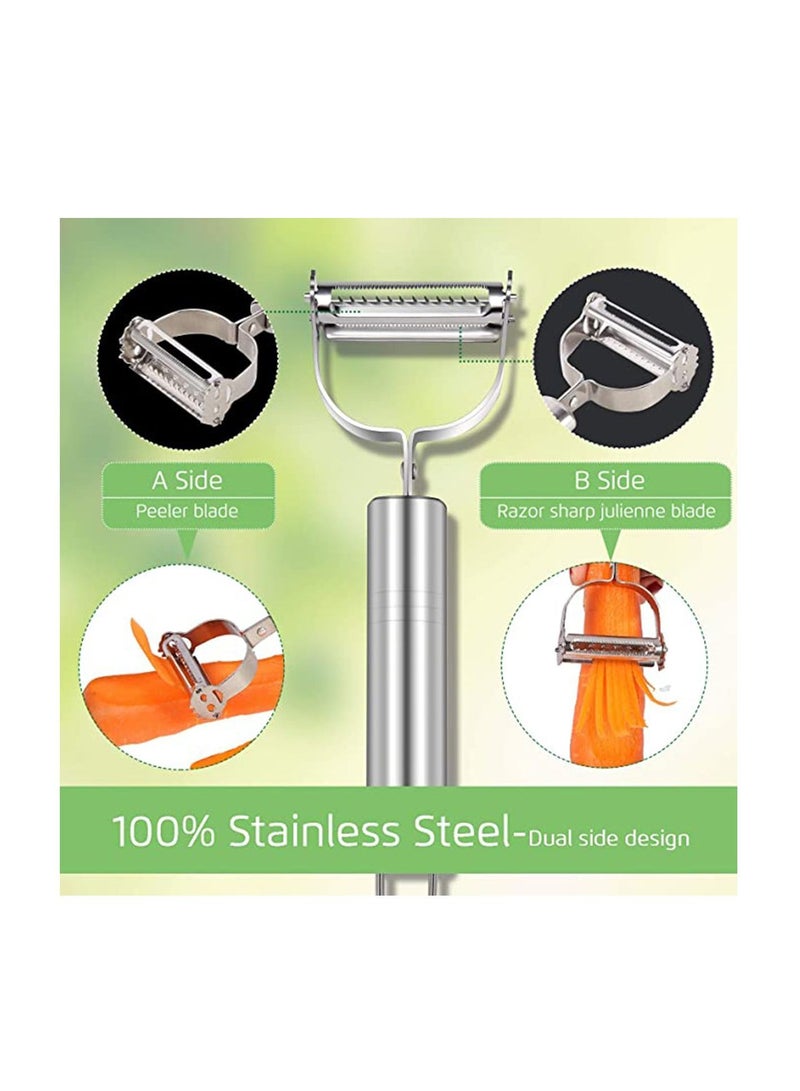 Vegetable Peeler for Kitchen, Fruit Food Carrot Veggie Cucumber, Stainless Steel Durable Set Sharp No Nick Finger with Comfortable Non-Slip Handle Good Grips