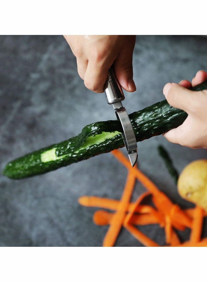 Peeler Grater, Stainless Steel Potato Cucumber Carrot Grater Vegetables Fruit Double Planing Kitchen Easy-grip Handheld Multifunctional for Apple Citrus, 2pcs