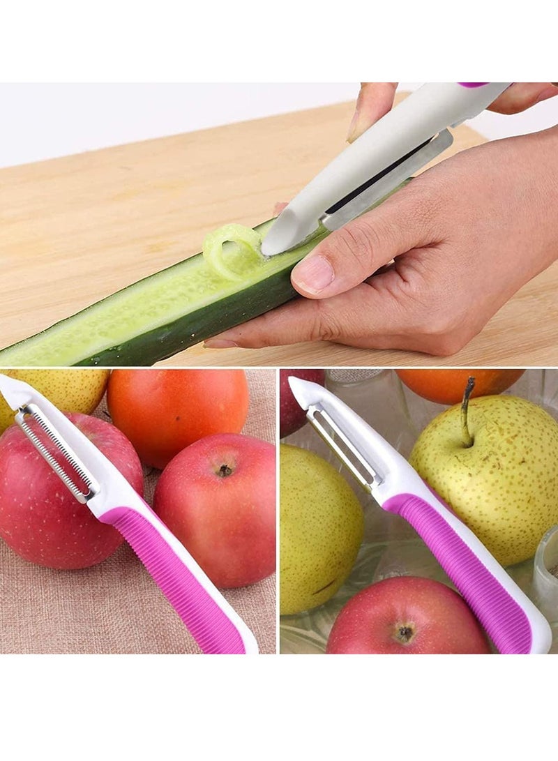 Stainless Steel Peeler, 3 Pieces Multifunctional Vegetable Peeler Fruit Straight Slicer, with Non-Slip Handle, for Peeling Vegetables Potato Carrots Parsnips Apples