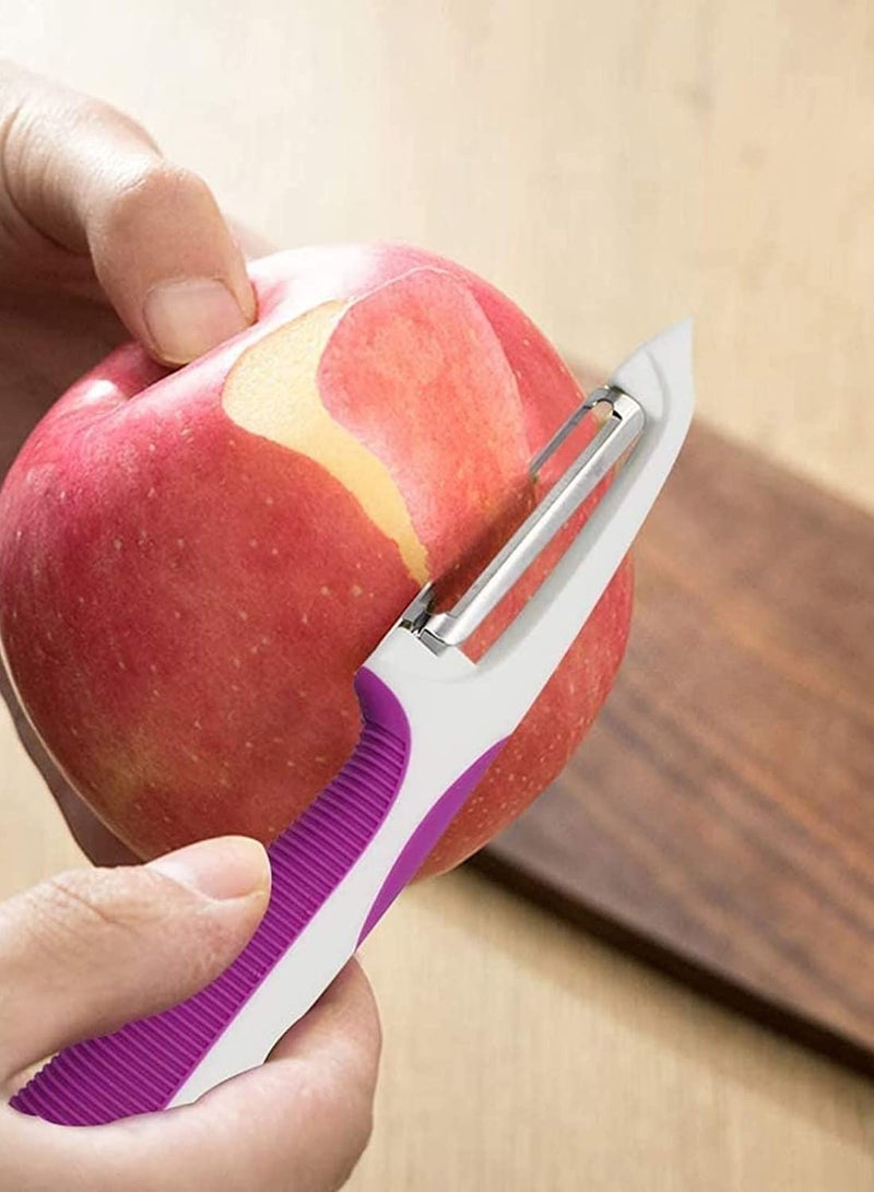 Stainless Steel Peeler, 3 Pieces Multifunctional Vegetable Peeler Fruit Straight Slicer, with Non-Slip Handle, for Peeling Vegetables Potato Carrots Parsnips Apples