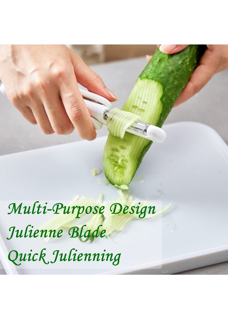 Peeler 3 in 1 Stainless Steel Cutter Slicer with Julienne Cleaning Brush for Carrot Potato Melon Gadget Vegetable Fruit