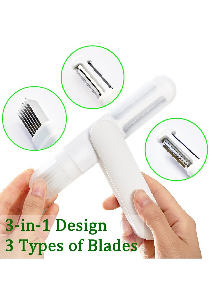 Peeler 3 in 1 Stainless Steel Cutter Slicer with Julienne Cleaning Brush for Carrot Potato Melon Gadget Vegetable Fruit