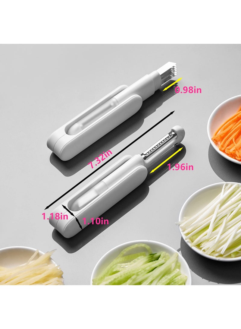 Peeler 3 in 1 Stainless Steel Cutter Slicer with Julienne Cleaning Brush for Carrot Potato Melon Gadget Vegetable Fruit