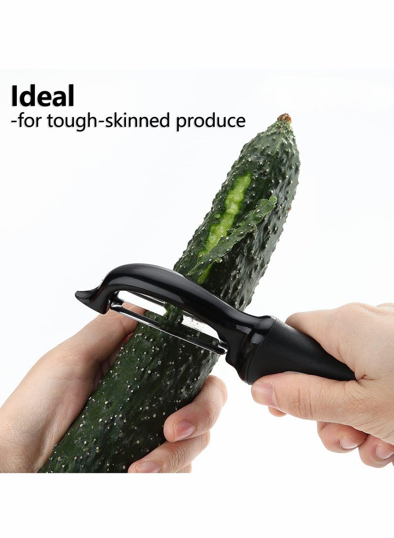 Premium Swivel Vegetable Peeler, Kitchen Gadgets Apple Peeler Potato Veggie Fruit Soft Grip Handle, Dishwasher Safe Accessories, Pointed, Black