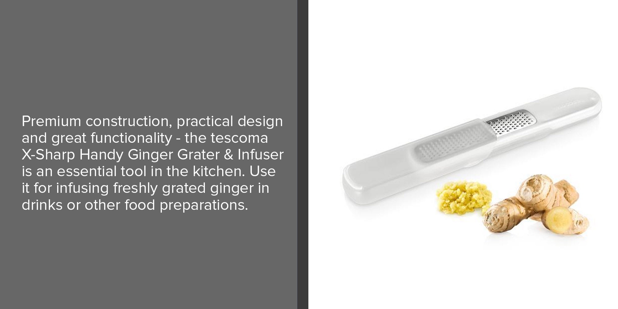 X-Sharp Handy Ginger Grater White 25 x 9cm