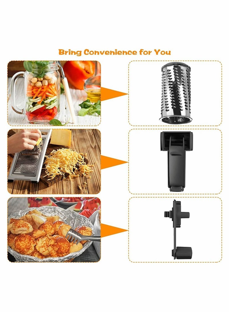 Cheese Grater Rotary Manual Handheld Grater, with Stainless Steel Drum for Grating Hard Chocolate Nuts Kitchen Tool