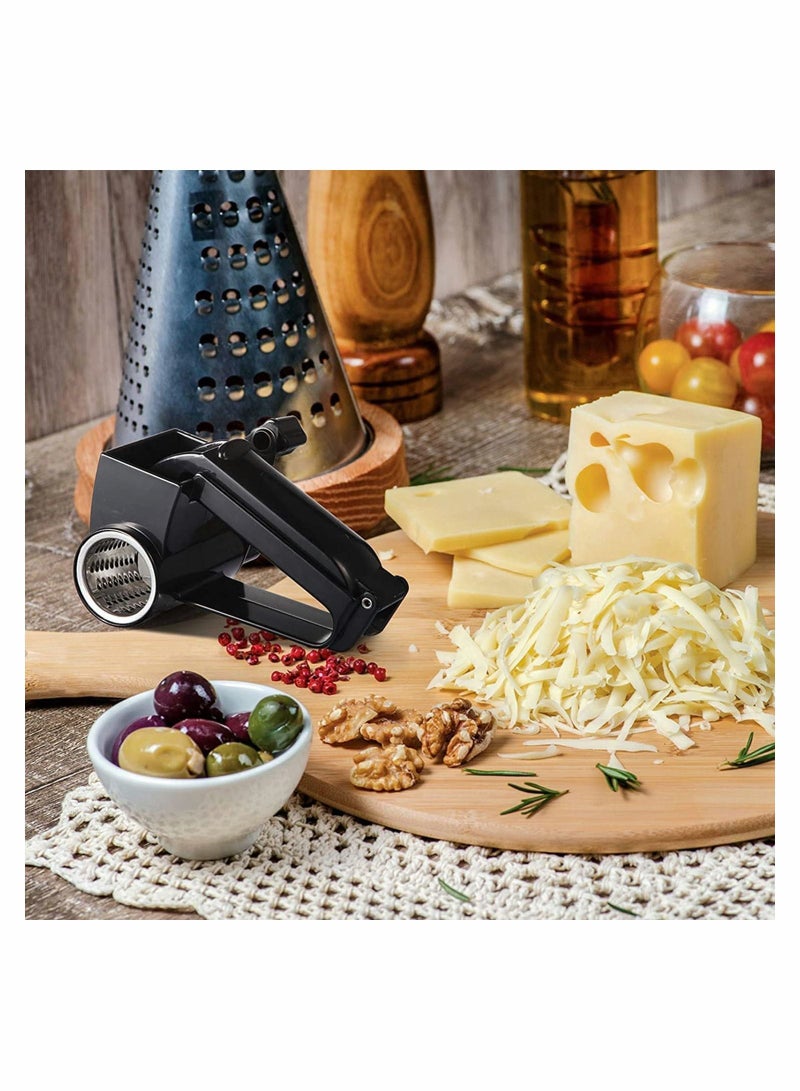 Cheese Grater Rotary Manual Handheld Grater, with Stainless Steel Drum for Grating Hard Chocolate Nuts Kitchen Tool