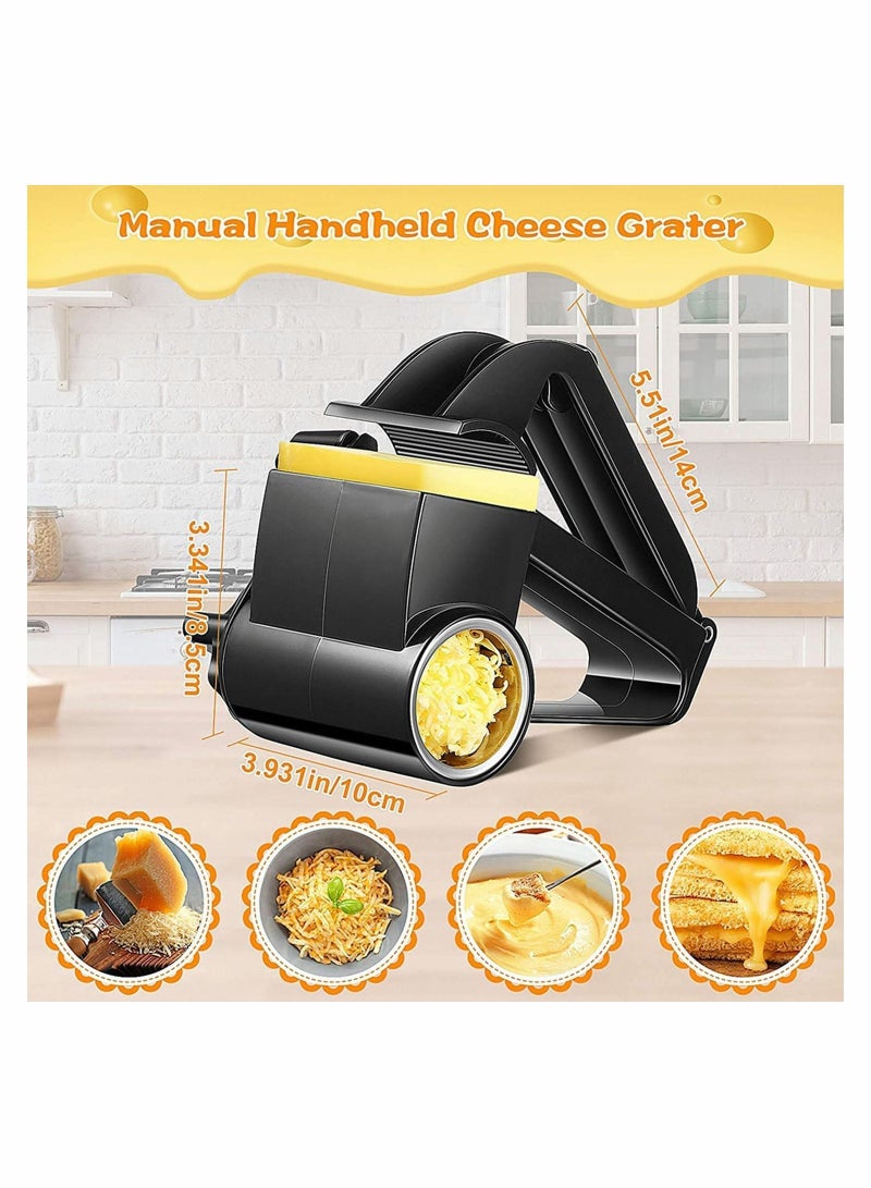 Cheese Grater Rotary Manual Handheld Grater, with Stainless Steel Drum for Grating Hard Chocolate Nuts Kitchen Tool