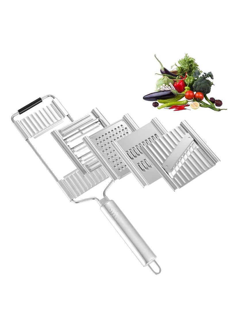 Multipurpose Grater, Handheld 4 Adjustable Blades Set Stainless Steel, For Kitchen Tools Slicer, Lemon, Nutmeg, Chocolate, Vegetables, Fruits