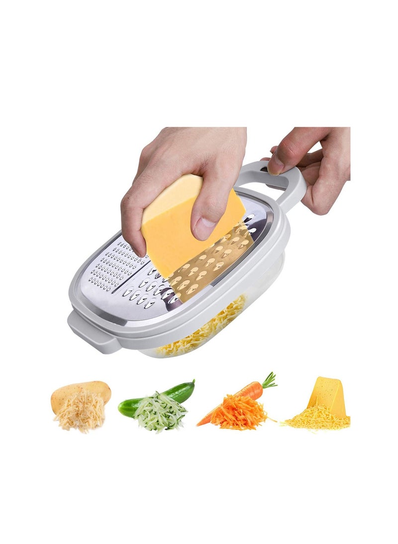 Cheese Grater Easy to Use Graters for Kitchen with Container and Lid Cheese, Vegetables, Ginger, Nutmeg, Fruit, Chocolate, Ginger Garlic, Box