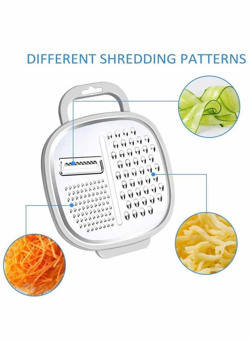 Cheese Grater with Container, Stainless Steel Vegetable Chopper Ginger Shredder for Kitchen Lid and Detachable Storage Container