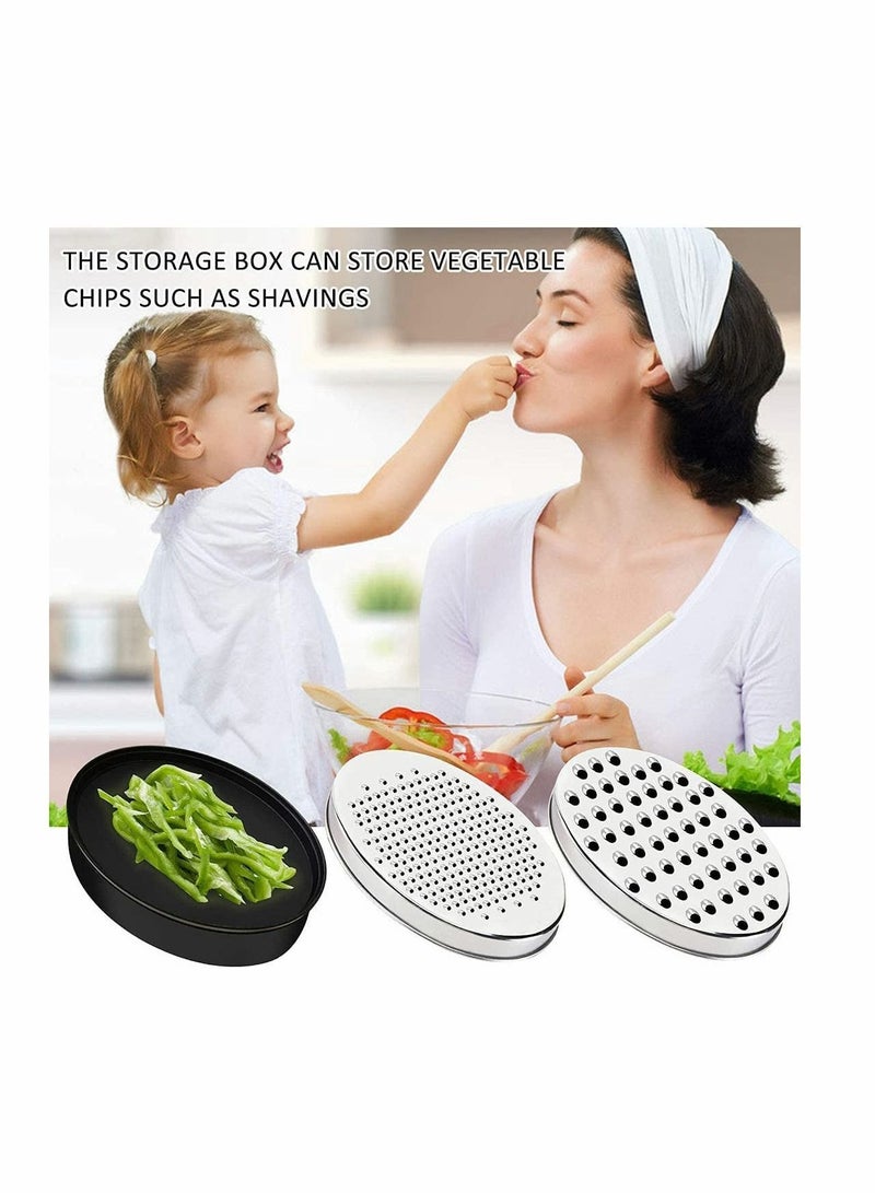 Cheese Grater Lemon Zester with Food Storage Container and Lid Vegetable Chopper Grinder Perfect for Hard Parmesan or Soft Cheddar Family Daily Ginger Vegetables Box