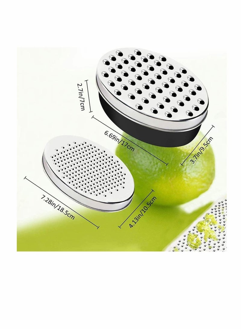 Cheese Grater Lemon Zester with Food Storage Container and Lid Vegetable Chopper Grinder Perfect for Hard Parmesan or Soft Cheddar Family Daily Ginger Vegetables Box