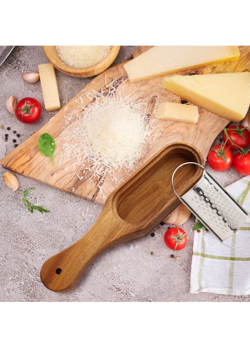 Cheese Grater with Container Quality Stainless Steel Blades with Acacia Wood Handle Ergonomic and Efficient Shredder Versatile for Cheese Chocolate Vegetables Fruits Easy to Clean