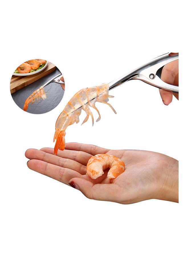 Stainless Steel Prawn And Shrimp Peeler Tool Silver 21*3*6.5cm