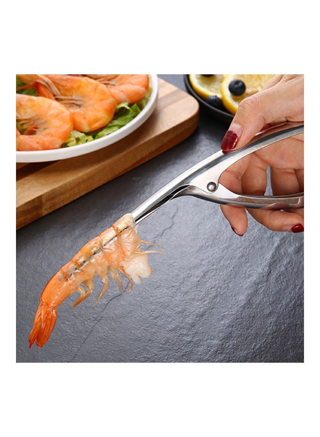 Stainless Steel Prawn And Shrimp Peeler Tool Silver 21*3*6.5cm