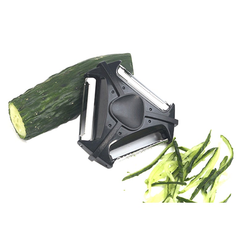 Multifunctional Three-in-one Peeler Pear Black 10.5*3*10.5cm