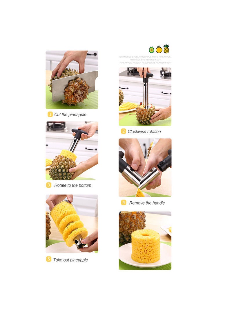 Steel Pineapple Cutter Yellow 24x10x10cm