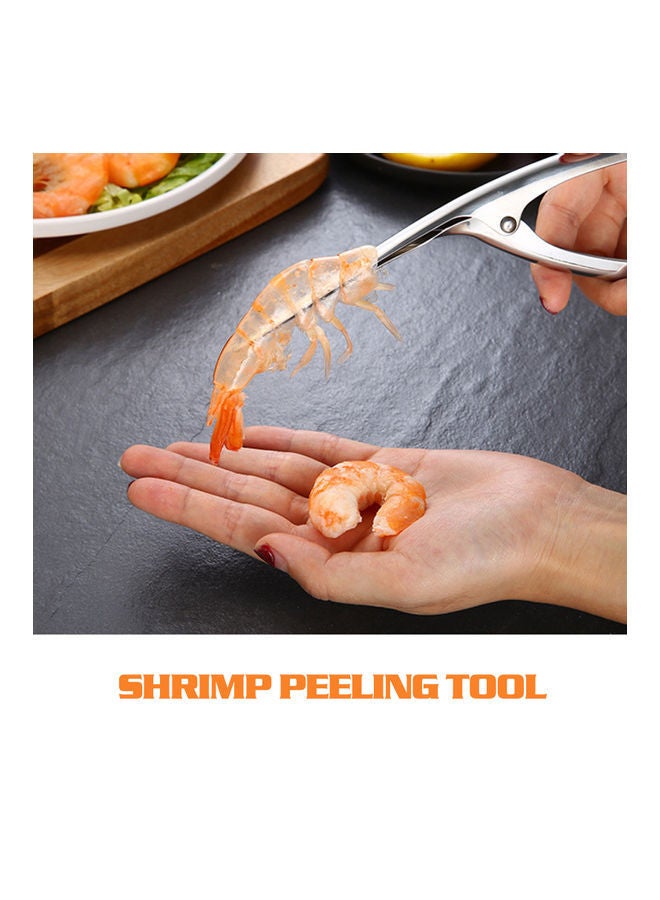 Stainless Steel Prawn And Shrimp Peeler Tool Silver 21*3*6.5cm