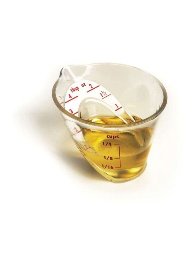 Mini Angled Measuring Cup Transparent/Red 6.7x5.6x8.2cm