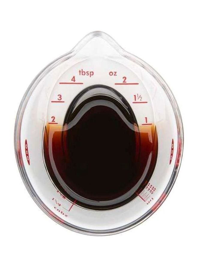 Mini Angled Measuring Cup Transparent/Red 6.7x5.6x8.2cm