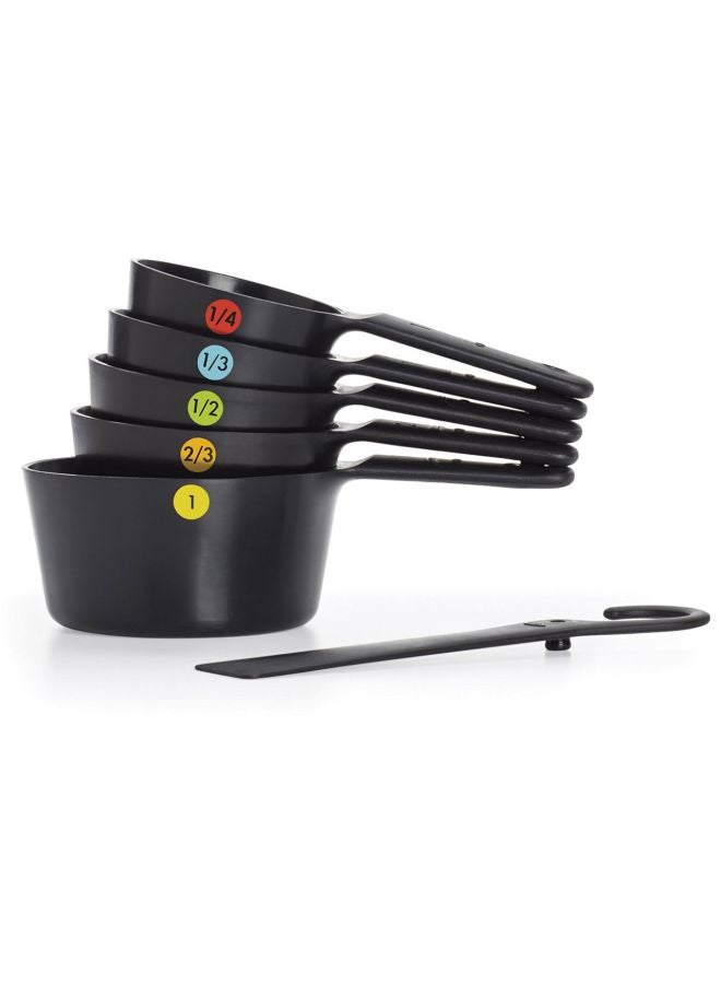 6-Peice Plastic Measuring Cups black 12.7x24.6x8.89cm