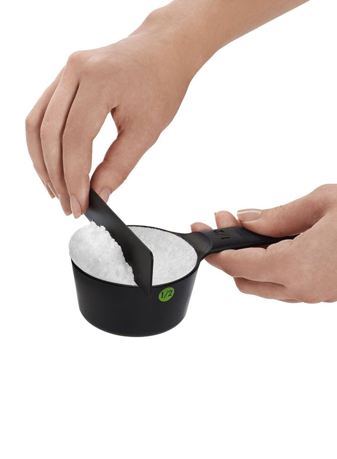 6-Peice Plastic Measuring Cups black 12.7x24.6x8.89cm