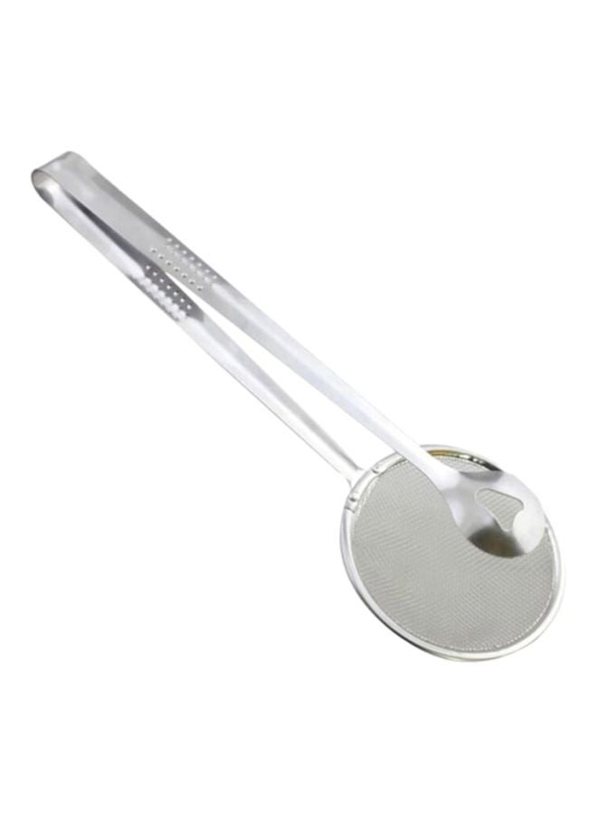 Oil Seepage Funnel With Filter Screen Silver 28x10cm